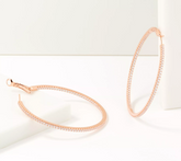 Diamonique x Lisa Freede 2" Inside-Outside Hoop Earrings, Rosetone